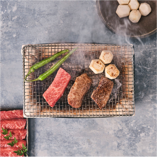 神戸牛特選リブロース焼肉炭火グリル全景
