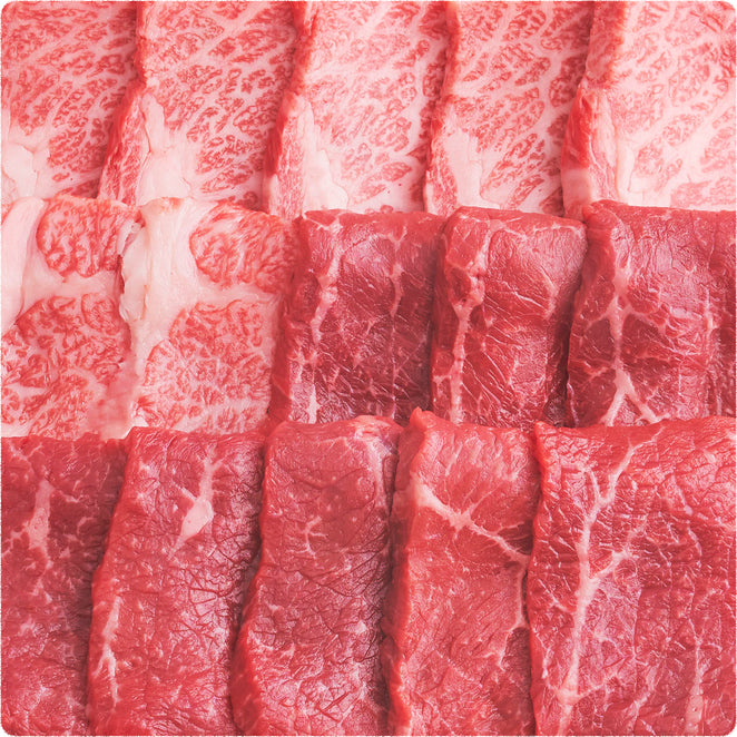 Kobe Beef Yakiniku (Japanese BBQ) Set Premium Round & Short Rib