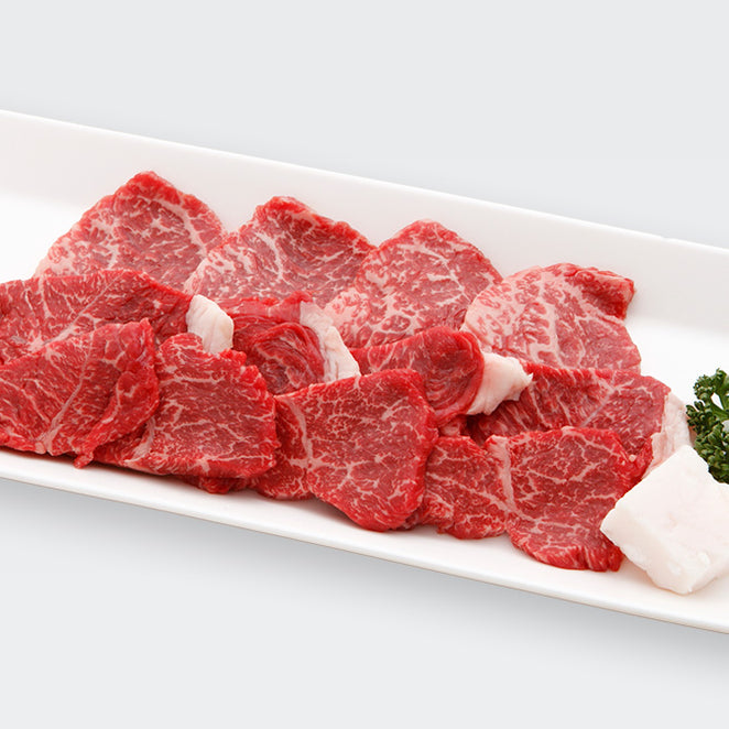 神戸牛特選焼肉赤霜降り肉の盛り合わせ
