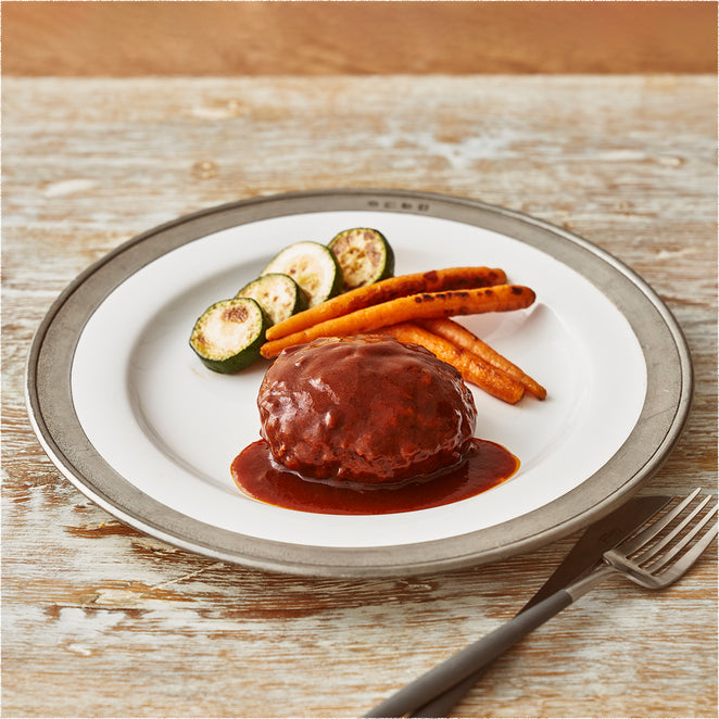 [Paulownia box] Kobe beef hamburger with demi sauce